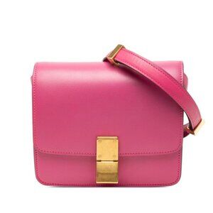 Celine Classic Box Small Pink Leather Shoulder Bag